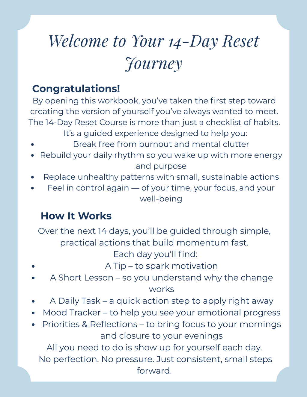 14-Day Reset Journal
