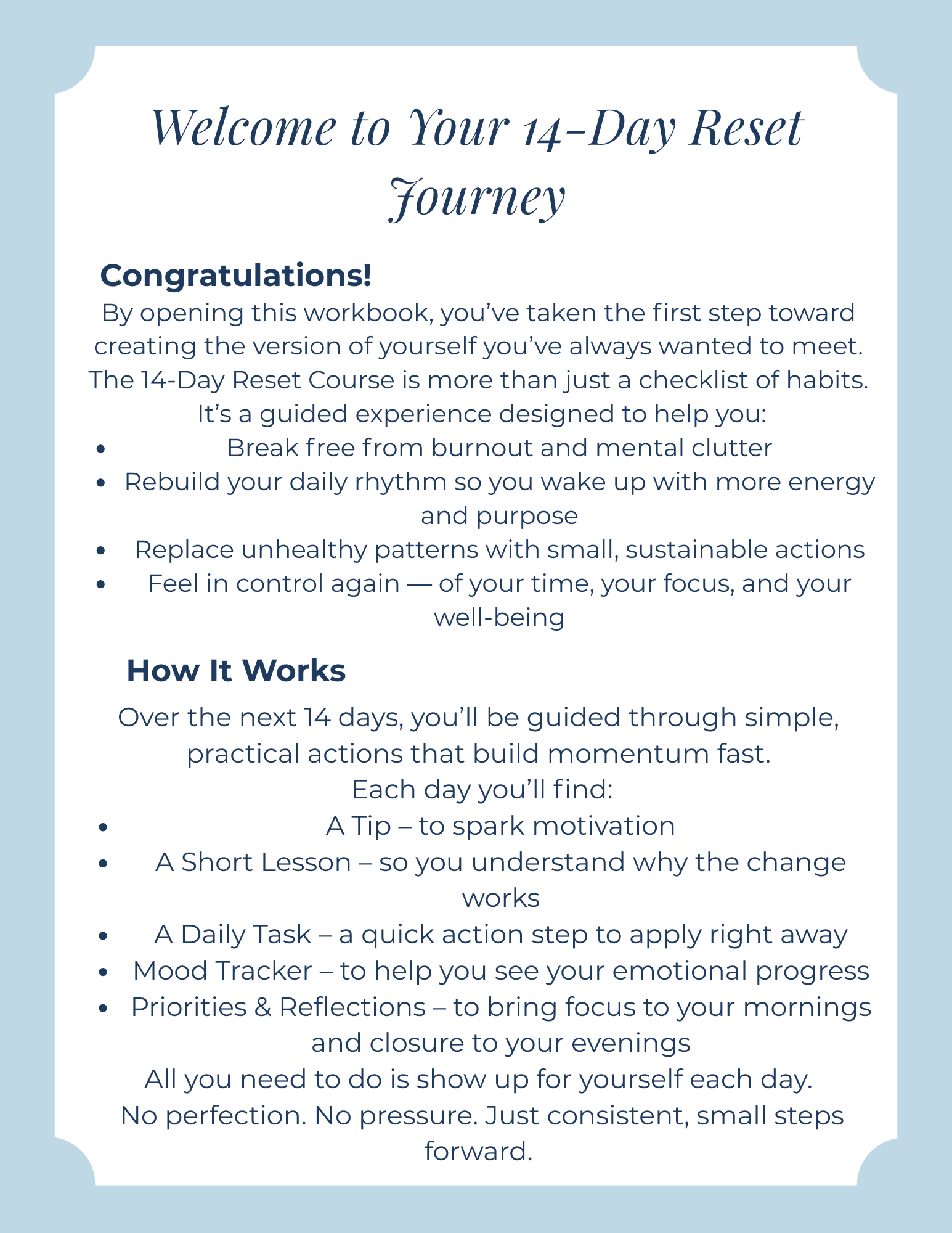 14-Day Reset Journal